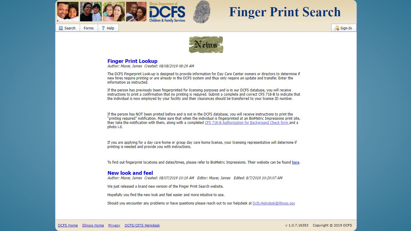 FingerPrintSearch - News - Illinois